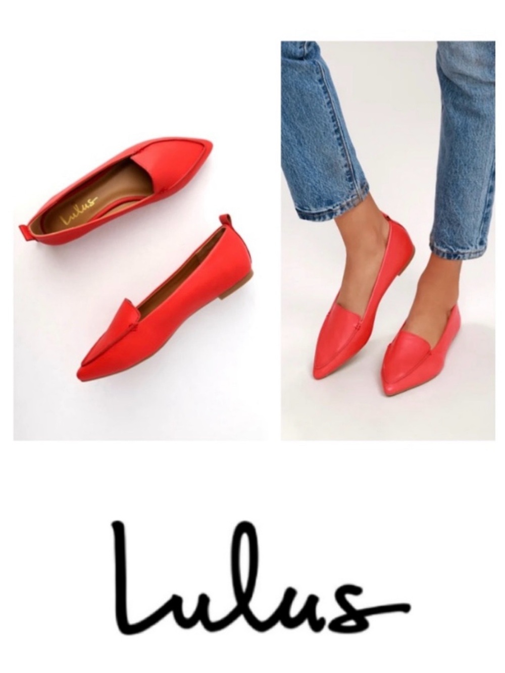 Lulus Emmy Red Pointed Loafers (9)